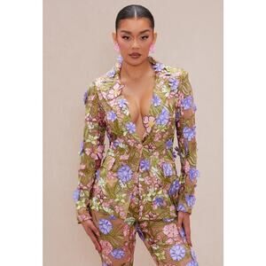 Fashion Nova Luxe Gianina Oversized Blazer L Romantic Floral Fairy Ren Faire